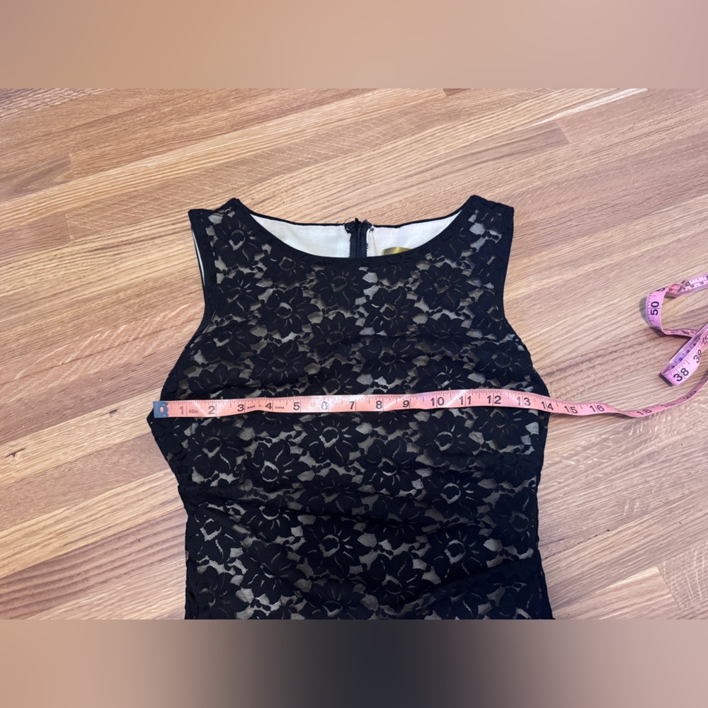 90s Vintage Nicole Miller Lace Illusion LBD Sz M - Picture 4 of 9
